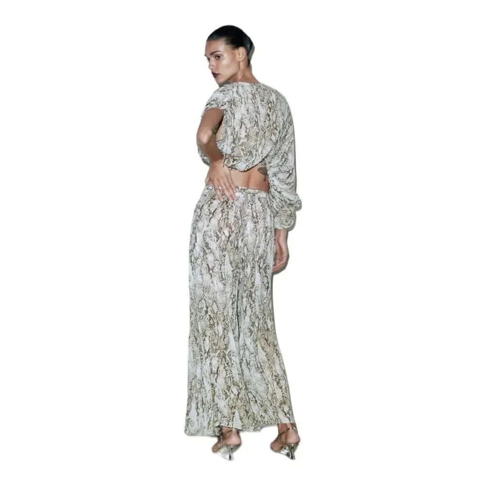 ZARA | Snake | ANIMAL PRINT WIDE LEG PANTS - Picture 8 of 13